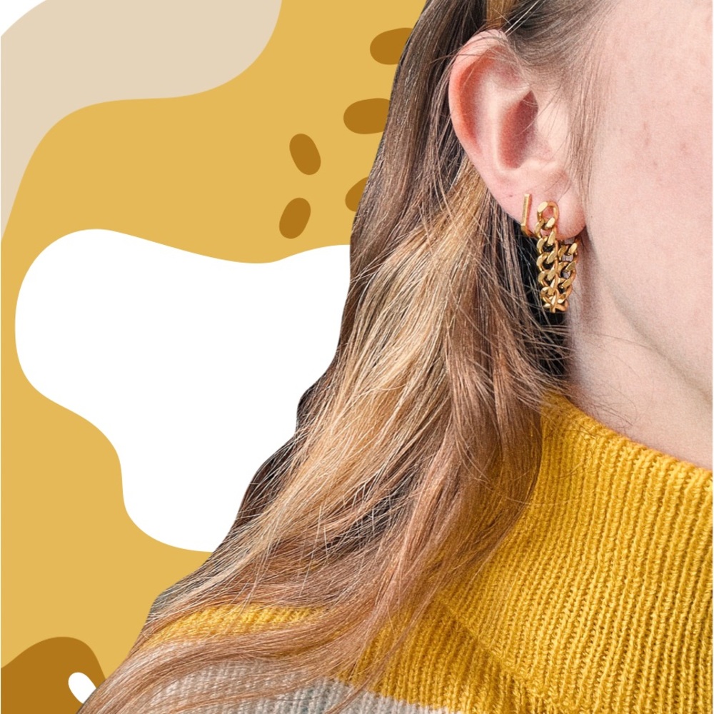 18k Gold Plated Chain Earrings